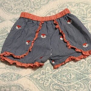 Cute Gingham Ruffle Shorts with Aubie Design/Auburn Tigers